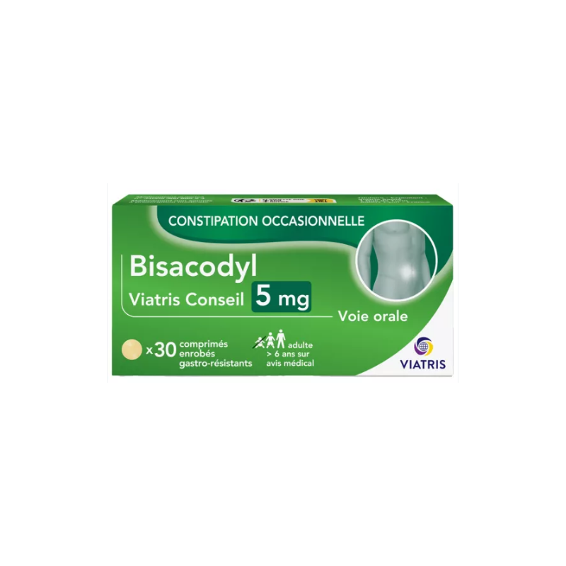 Bisacodyl 5mg - Constipation Occasionnelle - Viatris - 30 Comprimés enrobés