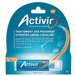 Activir 5%, Aciclovir, Sores, 2g pump dispenser