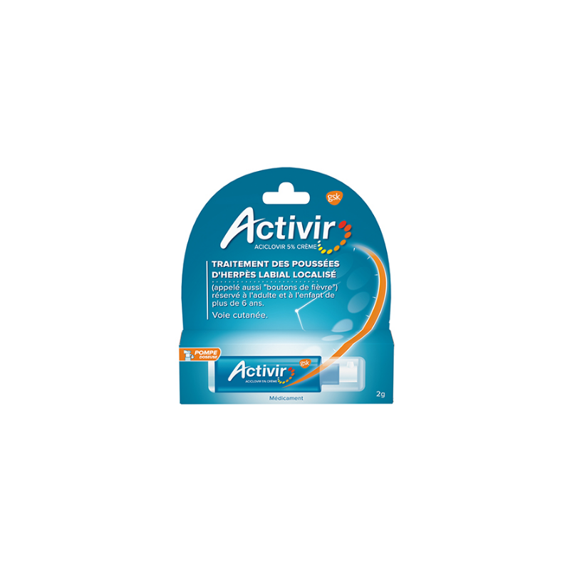 Activir 5% - A l'Aciclovir - Bouton De Fièvre - Pompe Doseuse 2g