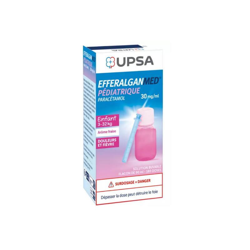 EfferalganMed Pédiatrique 30mg/ml - 3 à 32kg - Douleurs & Fièvre - 90ml