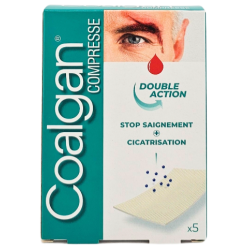 Compresses Hémostatiques - Arrête le Saignement - Coalgan - 5 Compresses