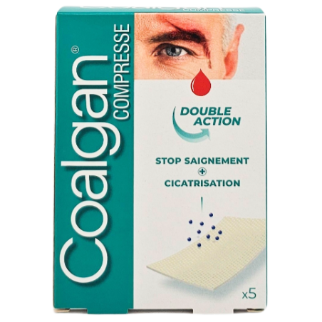Compresses Hémostatiques - Arrête le Saignement - Coalgan - 5 Compresses