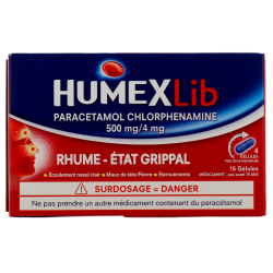  HumexLib - Influenza - Cold - Paracetamol Chlorphenamine - 16 Capsules Urgo
