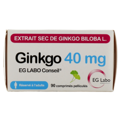 Ginkgo 40 mg - Troubles de la Mémoire - EG Labo - 90 comprimés