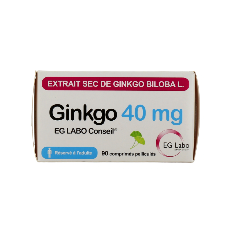 Ginkgo 40 mg - Troubles de la Mémoire - EG Labo - 90 comprimés