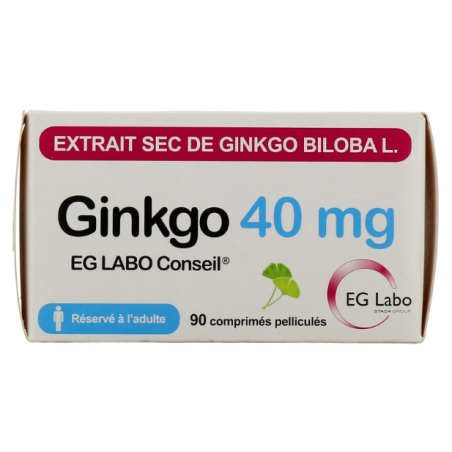 Ginkgo 40 mg - Memory Disorders - EG Labo - 90 tablets