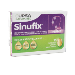 Sinufix Rhume - Aux Huiles Essentielles - Upsa - 15 Capsules Molles