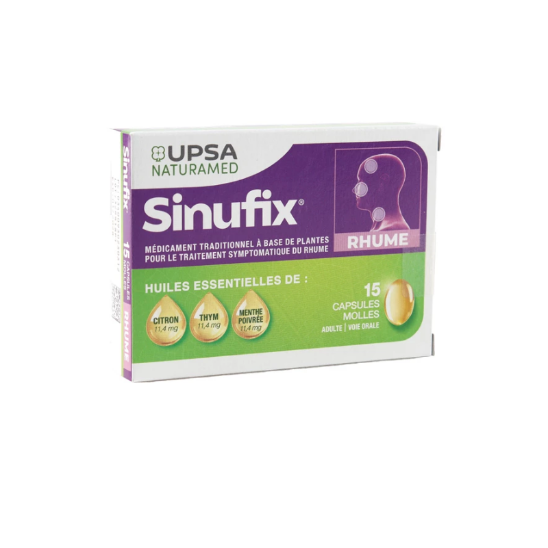 Sinufix Cold - With Essential Oils - Upsa - 15 Soft Capsules
