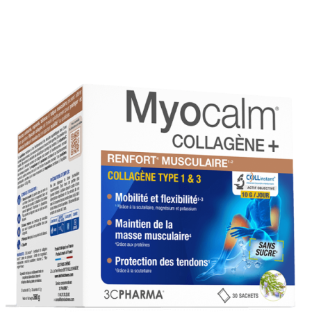 Myocalm Collagen + - Muscle Strengthening - 3 Chênes - 30 Sachets