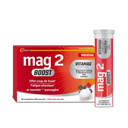 Mag2 Boost - Fatigue Physique & Mentale Passagère - 20 Comprimés Effervescents