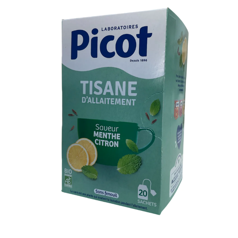 Tisane d'Allaitement Bio - Saveur Menthe Citron - Picot - 20 sachets