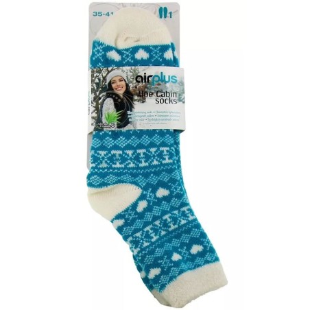 Aloe Vera Moisturizing Socks - Blue hearts - 35/41 - Airplus