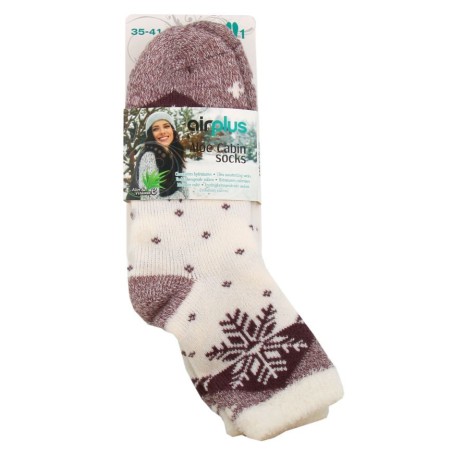 Chaussettes Aloe Vera Hydratantes  - flocon marron- 35/41 - Airplus