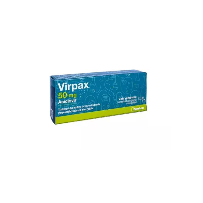 Virpax 50 mg - Aciclovir - Buccogingival Muco-Adhesif Tablet