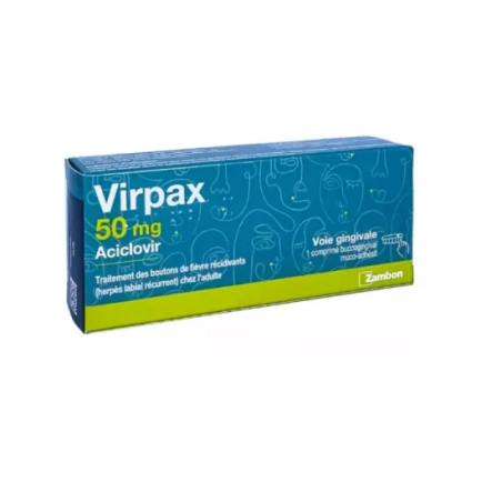 Virpax 50 mg - Aciclovir - Buccogingival Muco-Adhesif Tablet