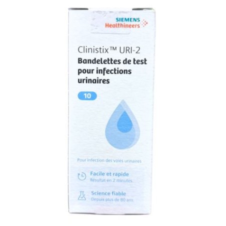 Uritest 2 devient Clinstix - 10 Bandelettes pour Test Urinaire