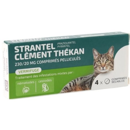 Strantel - Cat Worming - Clément Thékan - 4 Tablets Clément Thékan
