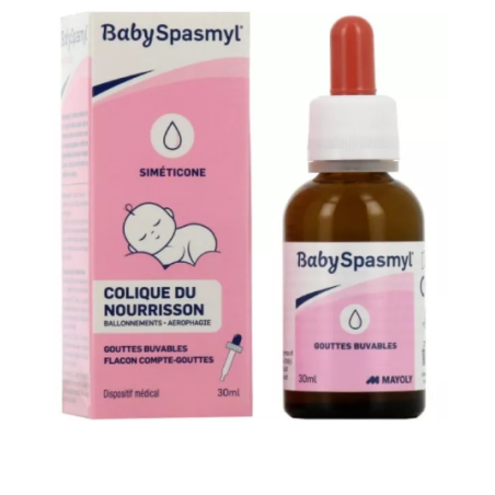 BabySpasmyl Simeticone, Infant Colic, Bloating, Aerophagia, 30 ml Oral Drops, as from 1 month old Mayoly