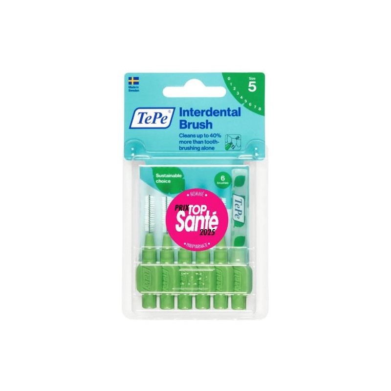 Interdental Brushes 0.8 mm - Size 5 - TePe - 6 Brushes TePe