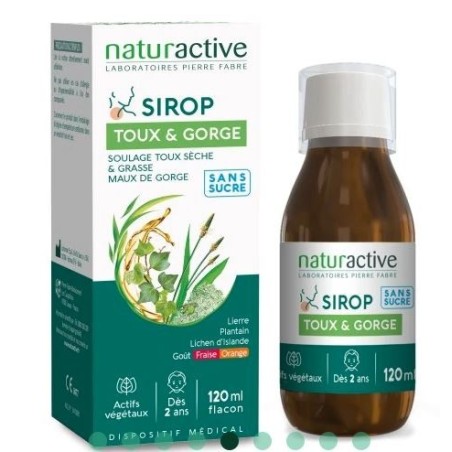 Sugar-free cough and throat syrup - Naturactive - 120 ml