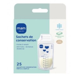 Breast Milk Conservation Sachets - 25 Sachets of 180 ml - MAM