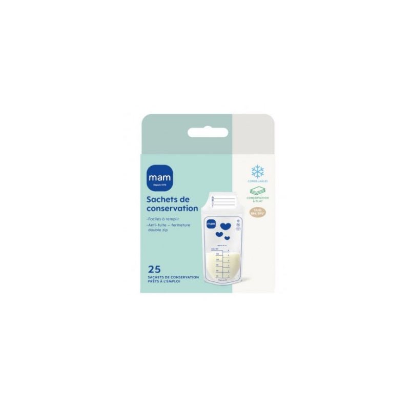 Sachets de Conservation Lait Maternel -25 Sachets de 180ml - MAM