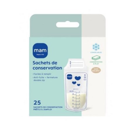 Sachets de Conservation Lait Maternel -25 Sachets de 180ml - MAM