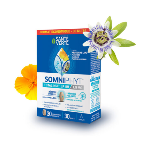 SomniPhyt Total Nuit 1,9 mg - Mélatonine - 30 Comprimés