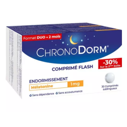ChronoDorm -  Melatonine 1mg -  2 X 30 Comprimés Sublinguaux