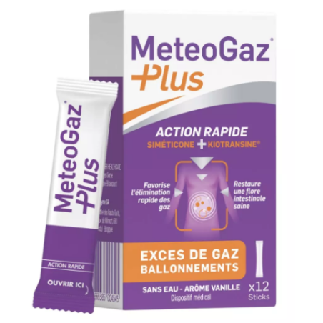 Meteogaz Plus - Excès De Gaz & Ballonnements - 12 Sticks