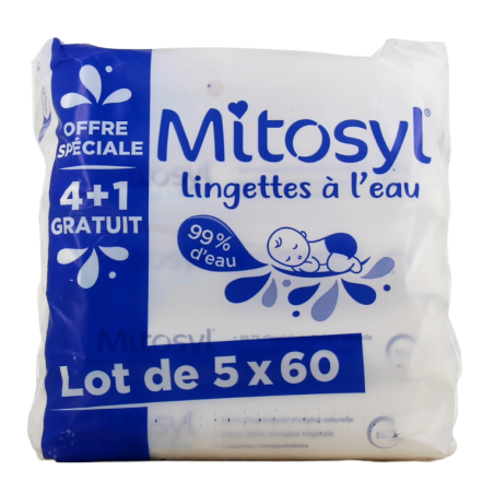 Water Wipes - Mitosyl -Pack Eco - 5x60 wipes