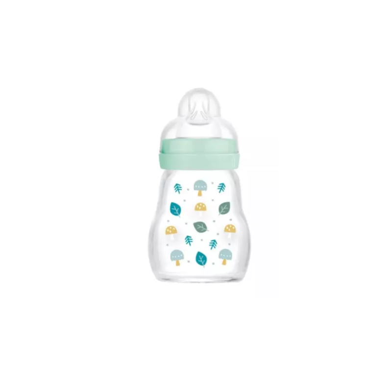 Glass Baby Bottle - MAM - Bear Pattern - 170 ml