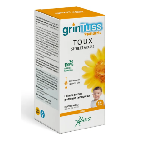 Toux Sèche et Grasse - Complexe Végétal & Miel - GrinTuss Pédiatric- 180g