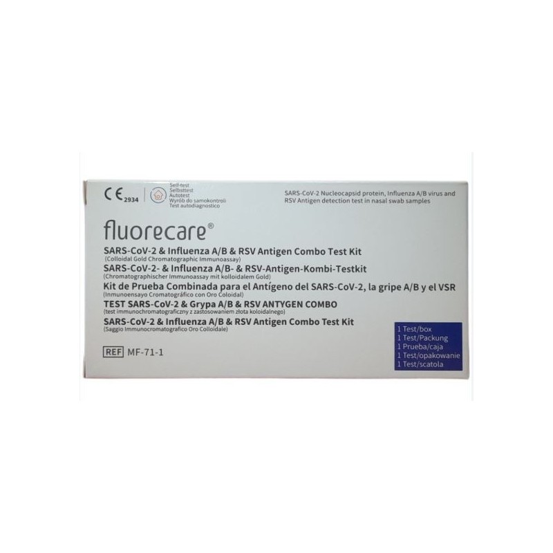 Nasal Test Kit - FLUORECARE - COVID, Influenza A/B and RSV
