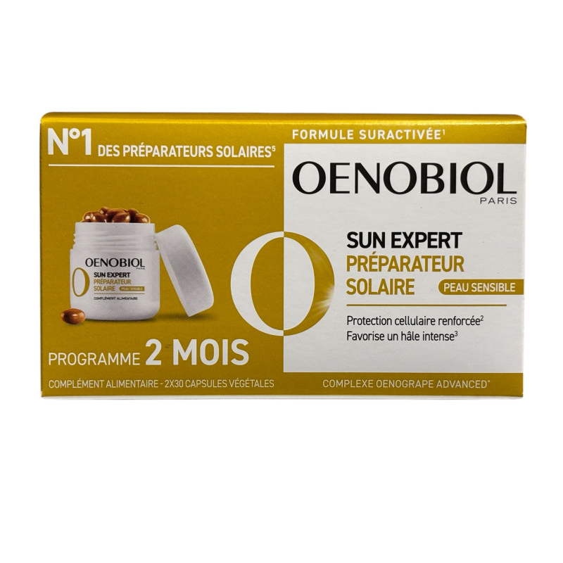 Sensitive Skin Suntan Conditioner - Sun Expert - Oenobiol - 2 X 30 Capsules