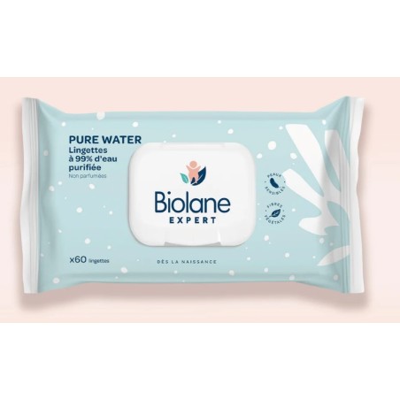 Pure Water Wipes - Biolane Expert - 60 wipes - 2+1 Promo Offer offered