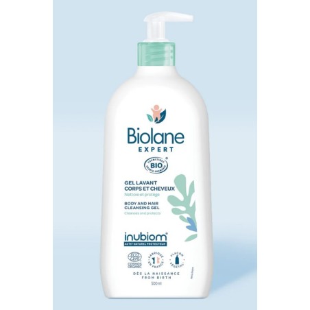 Gel Lavant Doux  Corps et Cheveux BIO - Biolane Expert - 500 ml