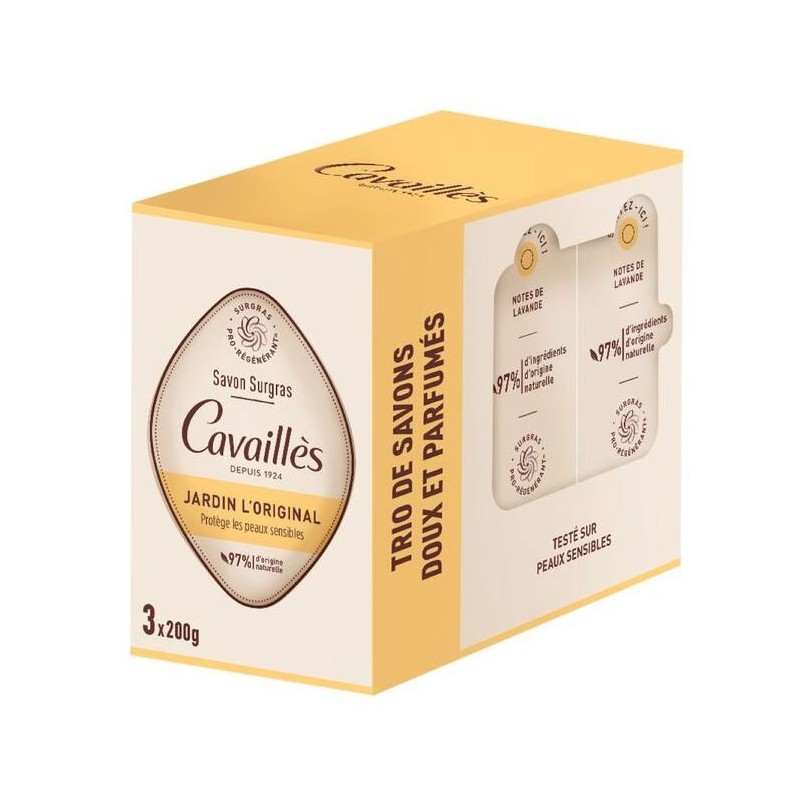 Superfatted Soap - Jardin L'Original - Sensitive Skins - Rogé Cavaillès - lot de 3 x 200g