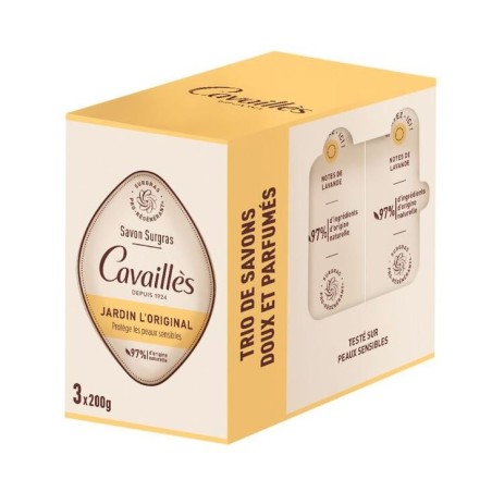 Savon Surgras - Jardin L'Original - Peaux Sensibles - Rogé Cavaillès - lot de 3 x 200g