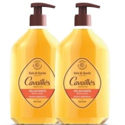 Huile de Douche Veloutante - Aux Huiles d'Argan & d'Amande Bio - Rogé Cavaillès - Lot de 2 x 750 ml