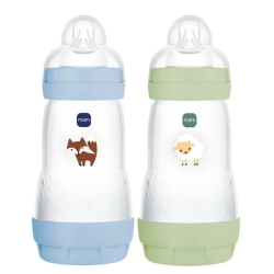 Easy Start Organic Baby Bottle - Anti-colic - 2+ Months - MAM - 2x260 ml
