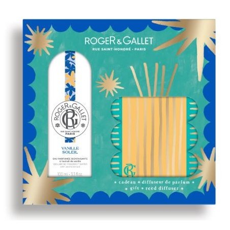 coffret Eau Parfumé Bienfaisante - Vanille Soleil - Roger & Gallet - 100 ml + diffuseur de parfum