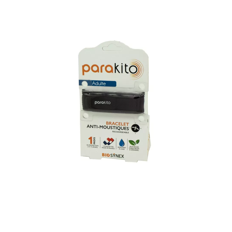 Bracelet Adulte  - Anti-Moustique - Parakito - 1 Bracelet - 2 Recharges