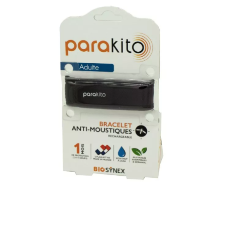 Bracelet Adulte  - Anti-Moustique - Parakito - 1 Bracelet - 2 Recharges