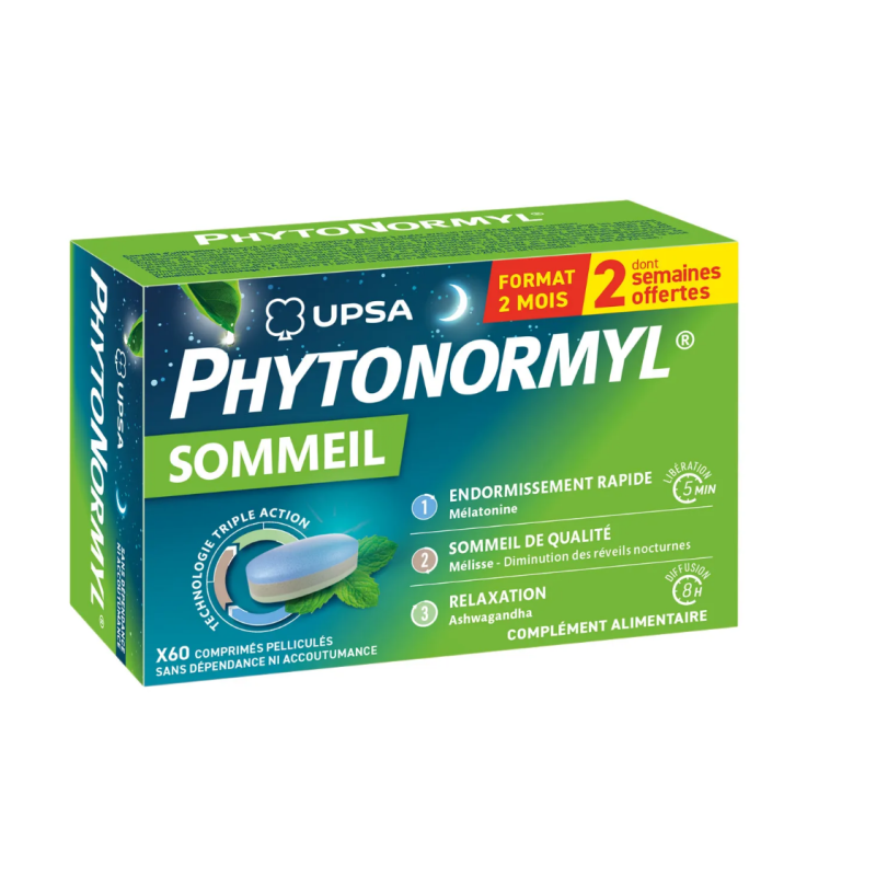 PhytoNormyl - Régule le Sommeil - UPSA - 60 Comprimés