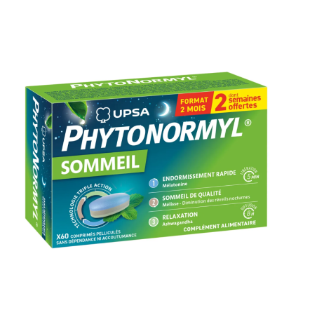 PhytoNormyl - Régule le Sommeil - UPSA - 60 Comprimés