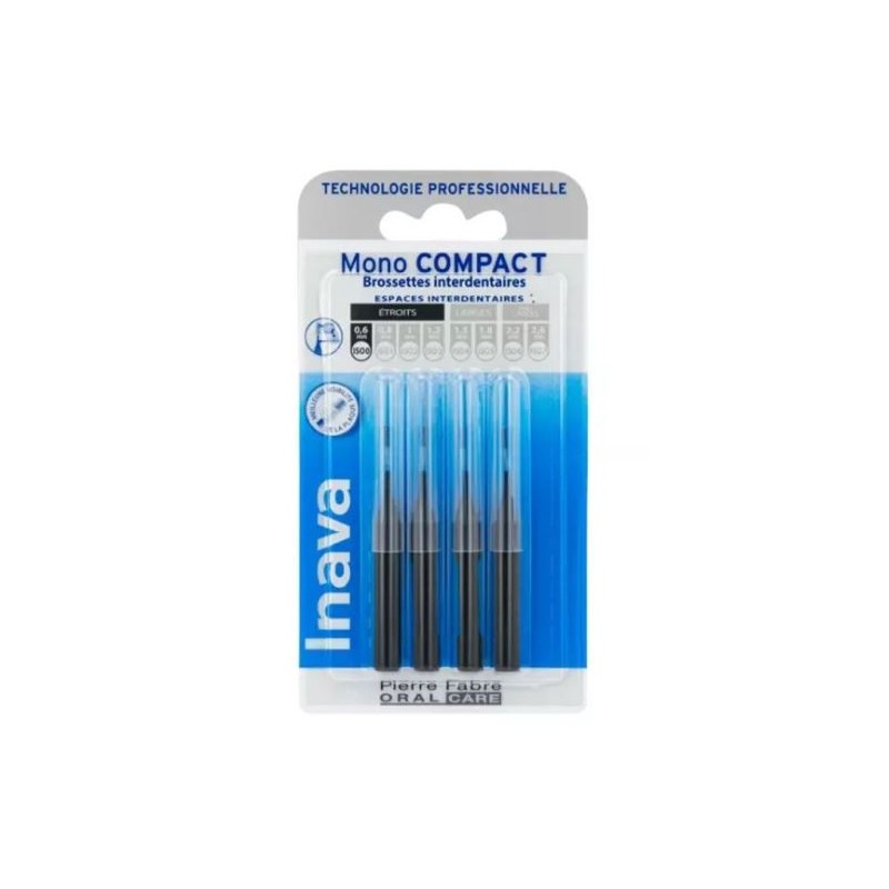 Interdental Brushes - Mono Compact - 0.6 mm - Inava - 4 Brushes Inava