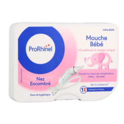 Mouche Bébé Par Aspiration Prorhinel  + 2 Embouts Jetables Souples