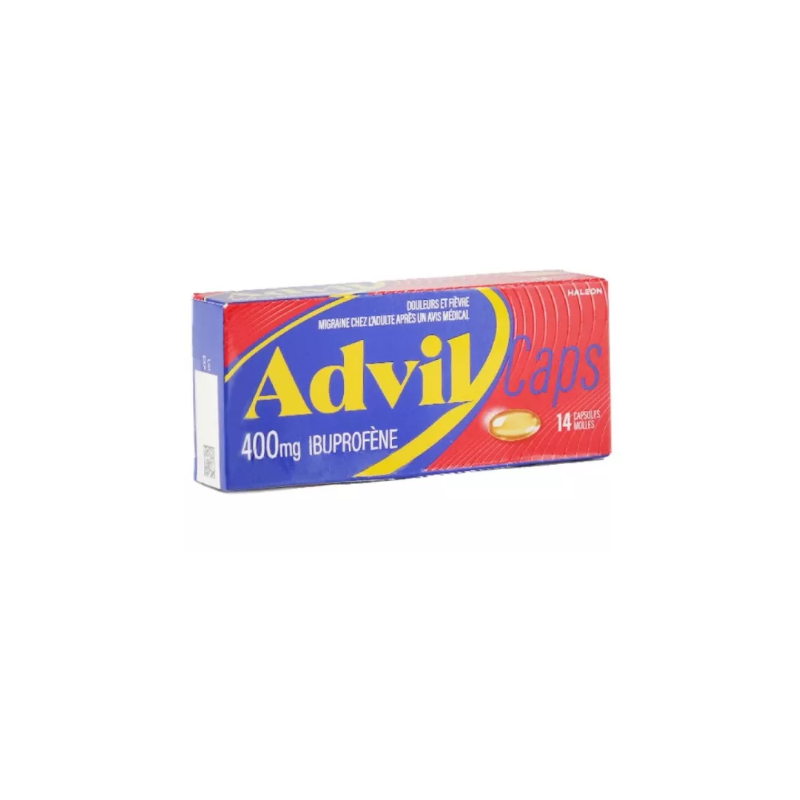 AdvilCaps 400mg of Ibuprofen, Box of 14 soft capsules