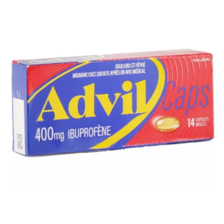 AdvilCaps 400mg A l'Ibuprofène, Boite de14 Capsules Molles